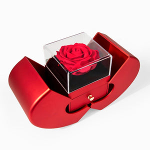 Forever Love Necklace with Red Heart Rose Box - HEARTEN