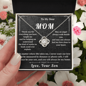 To My Dear Mom Love Knot Necklace - HEARTEN