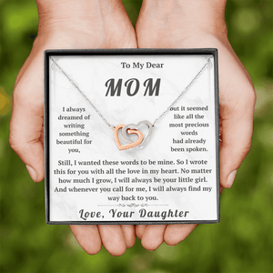 To My Dear Mom Interlocking Hearts Necklace - HEARTEN