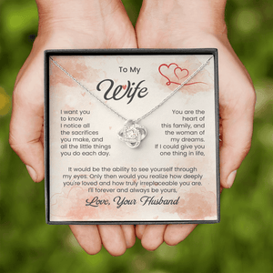 To My Beautiful Wife - Love Knot Necklace - HEARTEN