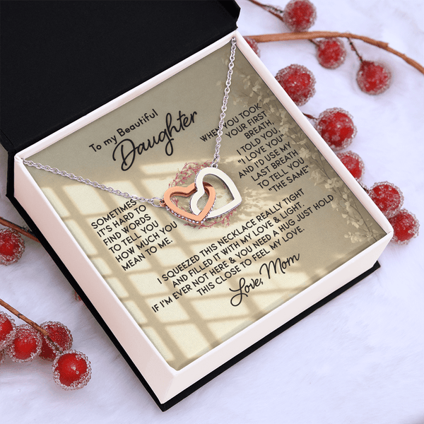 To My Beautiful Daughter – Interlocking Hearts Necklace - HEARTEN
