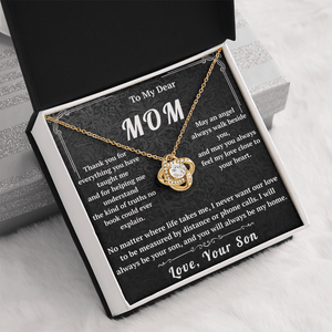 To My Dear Mom Love Knot Necklace - HEARTEN