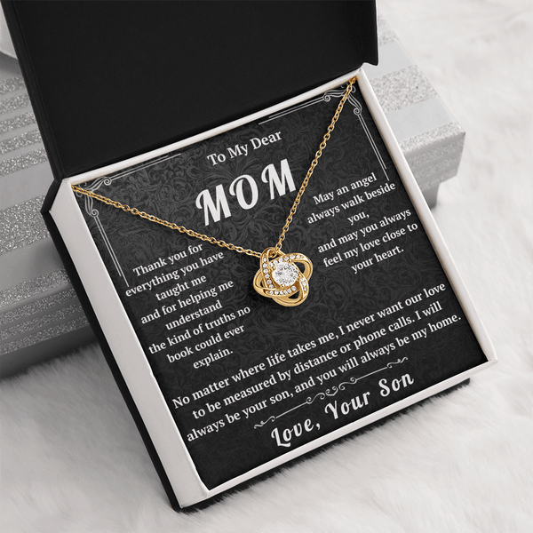 To My Dear Mom Love Knot Necklace - HEARTEN