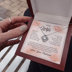 To My Beautiful Wife - Love Knot Necklace - HEARTEN