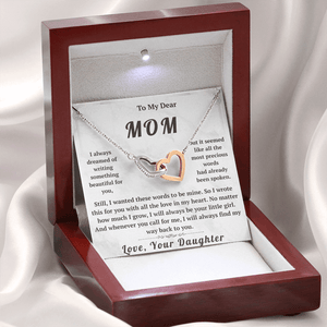To My Dear Mom Interlocking Hearts Necklace - HEARTEN