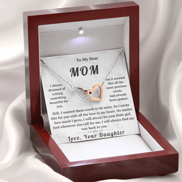 To My Dear Mom Interlocking Hearts Necklace - HEARTEN