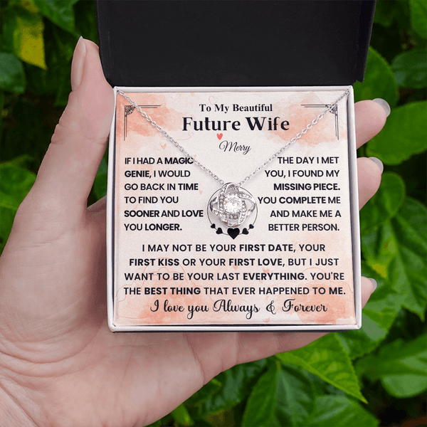 To My Beautiful Future Wife - Love Knot Necklace - HEARTEN