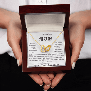 To My Dear Mom Interlocking Hearts Necklace - HEARTEN