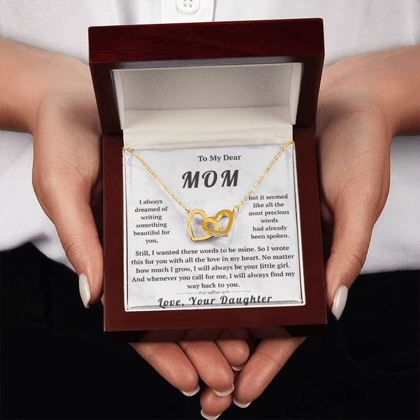 To My Dear Mom Interlocking Hearts Necklace - HEARTEN