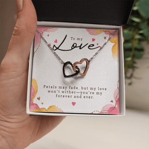 Interlocking Hearts Necklace (Yellow & White Gold Variants) - HEARTEN