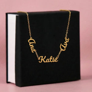 To Our Mom Personalized Name Necklace Gift Set with Message Card from Family - HEARTEN