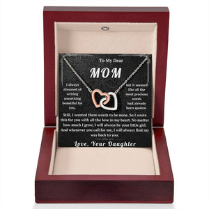 To My Dear Mom Interlocking Hearts Necklace - HEARTEN