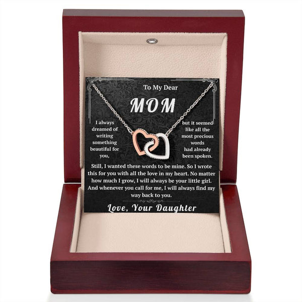 To My Dear Mom Interlocking Hearts Necklace - HEARTEN