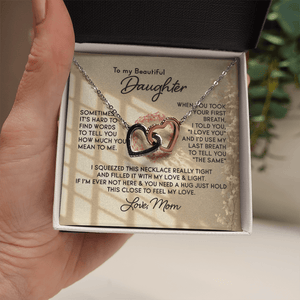 To My Beautiful Daughter – Interlocking Hearts Necklace - HEARTEN