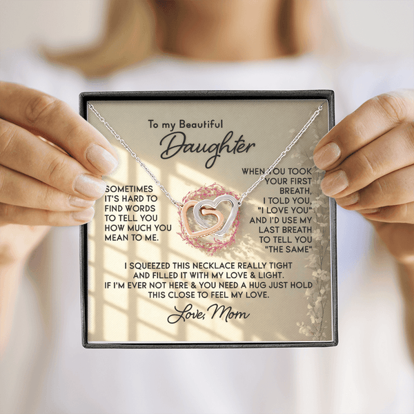 To My Beautiful Daughter – Interlocking Hearts Necklace - HEARTEN
