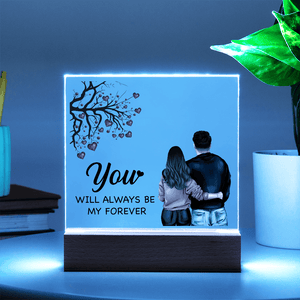Personalized Acrylic Square Plaque – Light - Up Keepsake Gift - HEARTEN