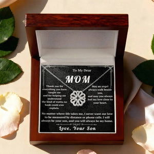To My Dear Mom Magnetic Hearts Necklace From Son - HEARTEN