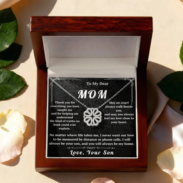 To My Dear Mom Magnetic Hearts Necklace From Son - HEARTEN