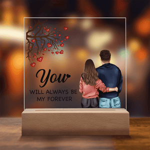 Personalized Acrylic Square Plaque – Light - Up Keepsake Gift - HEARTEN