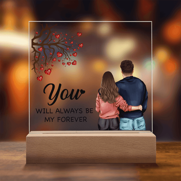 Personalized Acrylic Square Plaque – Light - Up Keepsake Gift - HEARTEN