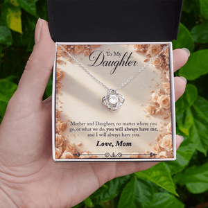To My Daughter Love Knot Necklace from Mom - HEARTEN