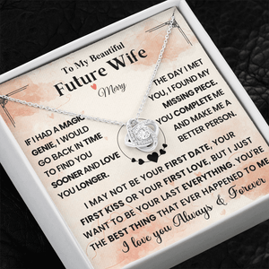 To My Beautiful Future Wife - Love Knot Necklace - HEARTEN