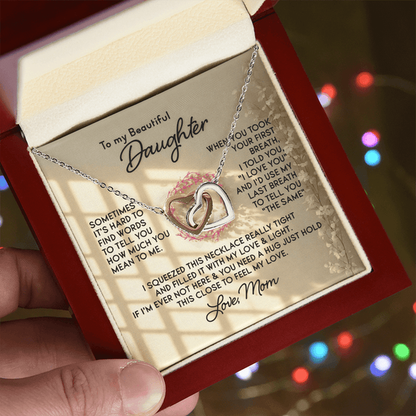 To My Beautiful Daughter – Interlocking Hearts Necklace - HEARTEN