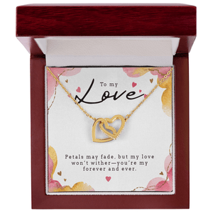 Interlocking Hearts Necklace (Yellow & White Gold Variants) - HEARTEN