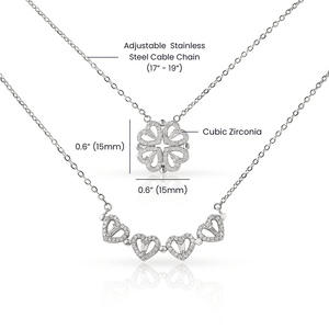 To My Dear Mom Magnetic Hearts Necklace From Daughter - HEARTEN
