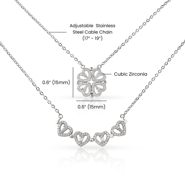 To My Dear Mom Magnetic Hearts Necklace From Daughter - HEARTEN