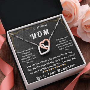 To My Dear Mom Interlocking Hearts Necklace - HEARTEN