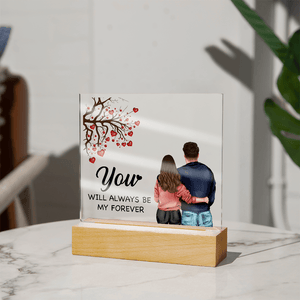 Personalized Acrylic Square Plaque – Light - Up Keepsake Gift - HEARTEN