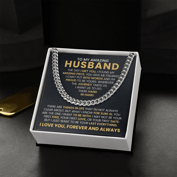To My Amazing Husband – Cuban Link Chain - HEARTEN
