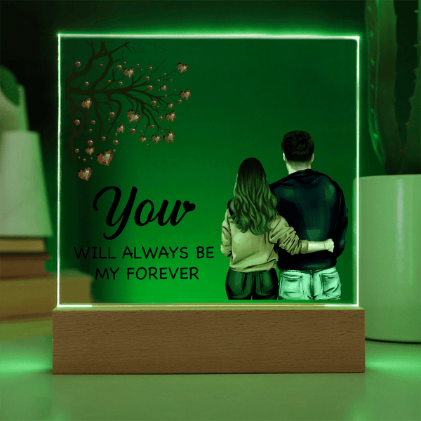 Personalized Acrylic Square Plaque – Light - Up Keepsake Gift - HEARTEN