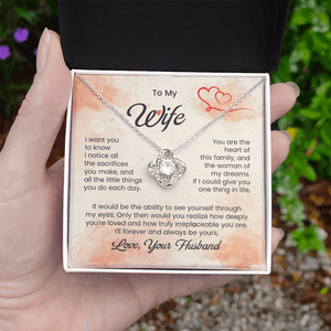 To My Beautiful Wife - Love Knot Necklace - HEARTEN