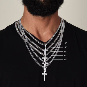 To My Amazing Husband – Personalized Cross with Cuban Link Chain - HEARTEN