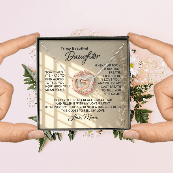 To My Beautiful Daughter – Interlocking Hearts Necklace - HEARTEN