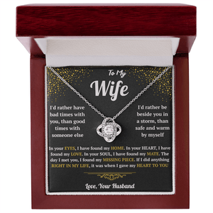To My Wife - Love Knot Necklace - HEARTEN