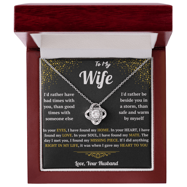 To My Wife - Love Knot Necklace - HEARTEN