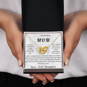 To My Dear Mom Interlocking Hearts Necklace - HEARTEN
