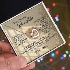 To My Beautiful Daughter – Interlocking Hearts Necklace - HEARTEN