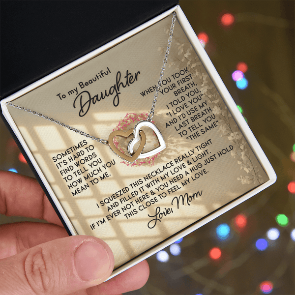 To My Beautiful Daughter – Interlocking Hearts Necklace - HEARTEN