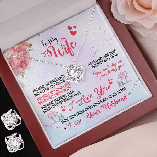 Love Knot Necklace & Earring Set - HEARTEN