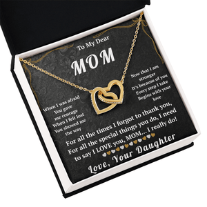 To My Dear Mom Interlocking Hearts Necklace - HEARTEN