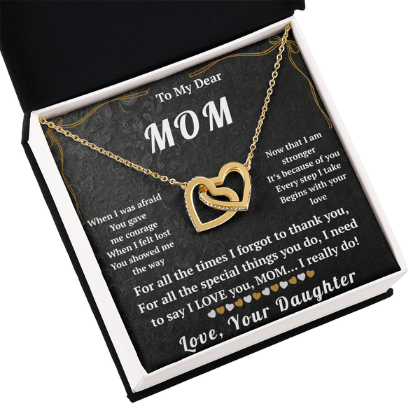 To My Dear Mom Interlocking Hearts Necklace - HEARTEN