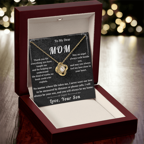 To My Dear Mom Love Knot Necklace - HEARTEN