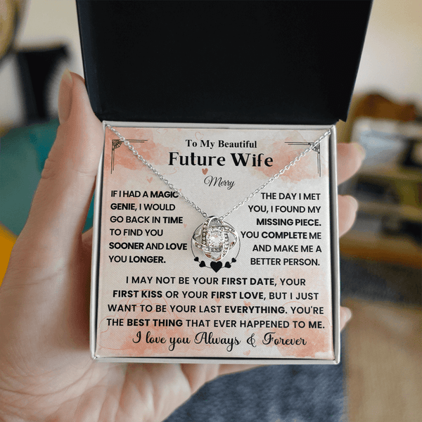 To My Beautiful Future Wife - Love Knot Necklace - HEARTEN