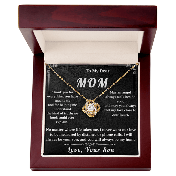 To My Dear Mom Love Knot Necklace - HEARTEN