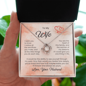 To My Beautiful Wife - Love Knot Necklace - HEARTEN