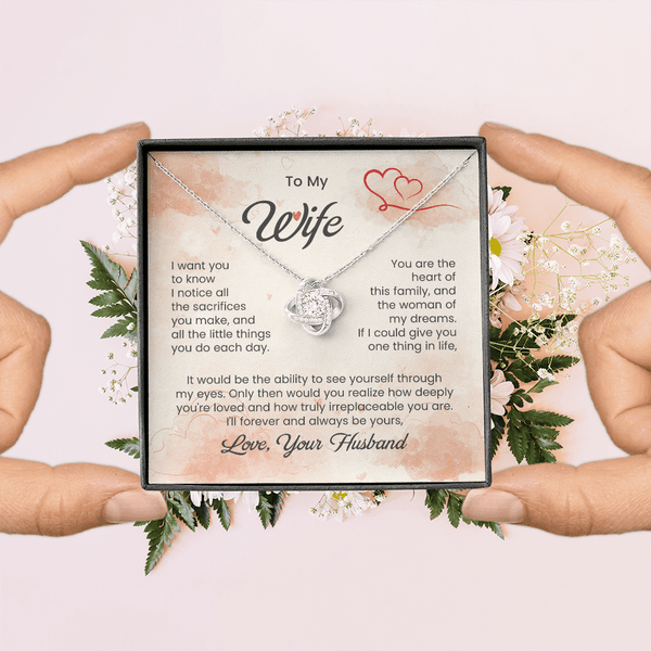 To My Beautiful Wife - Love Knot Necklace - HEARTEN